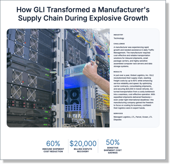 manufacturer logistics savings 